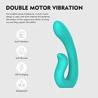 massager vibrator sex toy-WINYI Supplier WHolesale OEMD ODM 2024 trending U Shaped Double Vibrator double vibrating g spot massager sex toy silicone wearable vibrator for women